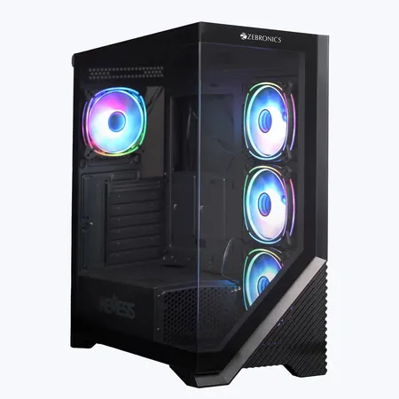 ZEBRONICS Nemesis ARGB Premium ATX Mid Tower Cabinet ( Black )