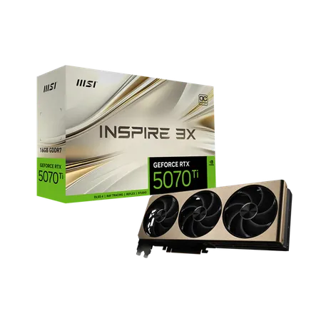 MSI GEFORCE RTX 5070 TI INSPIRE 3X OC PLUS 16GB GDDR7 GRAPHIC CARD