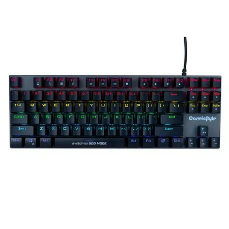 Cosmic Byte CB-GK-37 Firefly Per-Key RGB TKL Mechanical Keyboard with Swappable Outemu Red Switch (White)