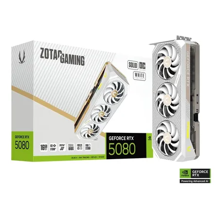Zotac Gaming RTX 5080 Solid Oc 16Gb GDDR7 White Edition Graphics Card (ZT-B50800Q-10P)