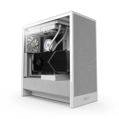 NZXT H5 Flow 2024 Compact ATX Mid-Tower PC Gaming Case (White)