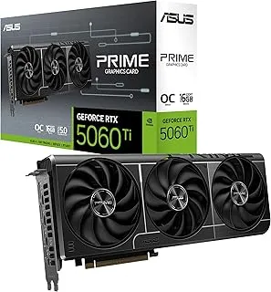 ASUS Prime GeForce RTX 5060 Ti 16GB GDDR7 OC Edition Gaming Graphics Card (Nvidia GeForce RTX5060Ti DLSS 4, 2.5-Slot Design, PCIe 5.0, 3X DisplayPort 2.1b, 1x HDMI 2.1b, PRIME-RTX5060TI-O16G)