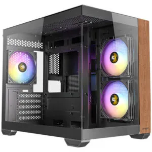 ANTEC CX600M Wood Mini Tower Full-View Tempered Glass Gaming Case
