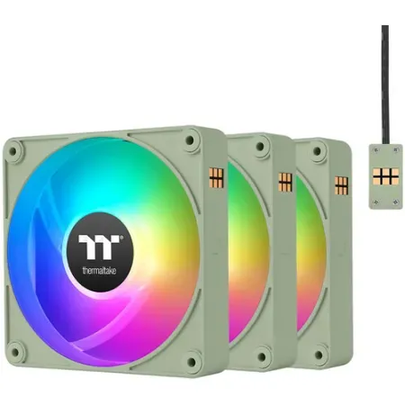 Thermaltake CT120 EX ARGB Sync PC 120mm Cooling Fan (3-Fan Pack, Matcha Green)