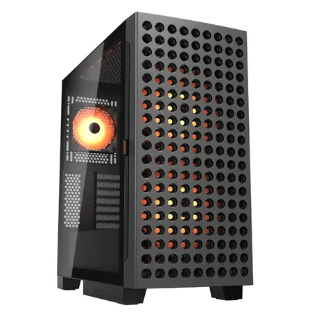 Cougar Airface Eco RGB Mid Tower PC Case with Dual 180mm ARGB PWM Fans - Black
