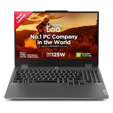 Lenovo LOQ AMD Ryzen 5 7235HS | NVIDIA RTX 3050A 4GB (16GB RAM/512GB SSD/144Hz Refresh Rate/15.6" (39.6cm)/Windows 11/Office Home 2024/3 Mon. Game Pass/Grey/2.4Kg), 83JC00LSIN AI Gaming Laptop