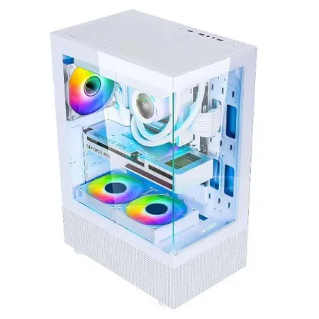 Circle Amazer X2 ARGB ATX Mid Tower Gaming Cabinet (White)