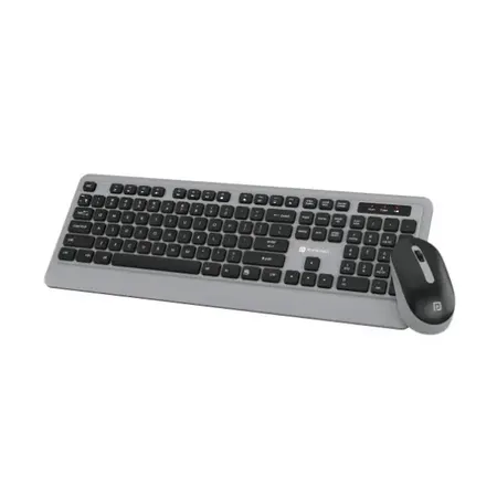 Portronics Key5 Combo Wireless Keyboard and Mouse Set, with 2.4 GHz USB Receiver, Silent Keystrokes, 1200 DPI Optical Tracking, Full-Sized Keyboard, Multimedia Keys for PC, Laptop & USB Supported Devices (Grey)