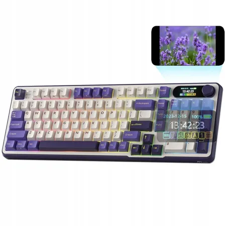 ROYAL KLUDGE RK S98 Full Size RGB Mechanical Wireless Gaming Keyboard ( Blackberry Mousse ) ( Blue Switch )