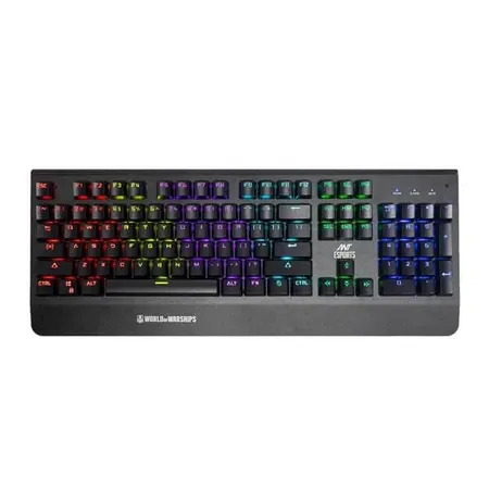 ANT ESPORTS MK3400 V2 W Pro World of warship Edition Full Size RGB Wired Mechanical Gaming Keyboard (Black) (Blue Switch) (Clicky Switch) (MK3400-V2-W- pro)