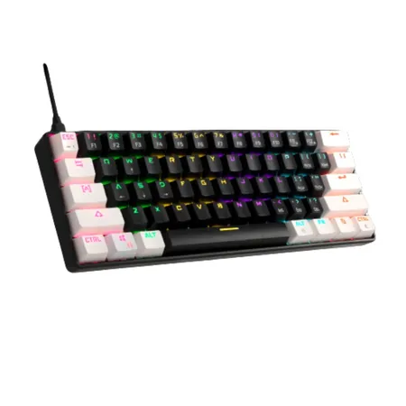GAMDIAS AURA GK2 60% Mechanical Wired Gaming keyboard ( White / Black ) ( Tactile red Switches )