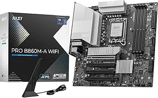 MSI PRO B860M-A WiFi Motherboard, mATX - Supports Intel Core Ultra Processors (Series 2), LGA 1851 - DDR5 Memory Boost 8800+ MT/s OC, 1 x PCIe 5.0 x16, 1 x M.2 Gen5, 5G LAN, Wi-Fi 7
