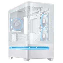 ASUS Prime AP202 TG ARGB Micro‑ATX Computer Case with Curved Tempered Glass- White