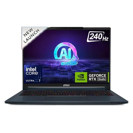 MSI STEALTH 16 AI STUDIO A1VFG-058IN BUSINESS AND GAMING LAPTOP (INTEL CORE ULTRA 7/ 32GB RAM/ 1TB SSD/WIN11 HOME/QHD+/8GB RTX 4060 GRAPH/ 2 YEAR WARRANTY)