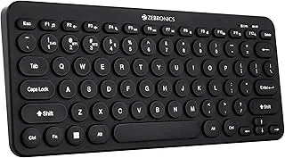 ZEBRONICS K4000MW Wireless Keyboard with 2 Bluetooth & 2.4 GHz Wireless Connection,78 Keys, Integrated Multimedia Keys,Minimalist Design,Compatible with Laptop/Desktop/Tablet/Smartphone