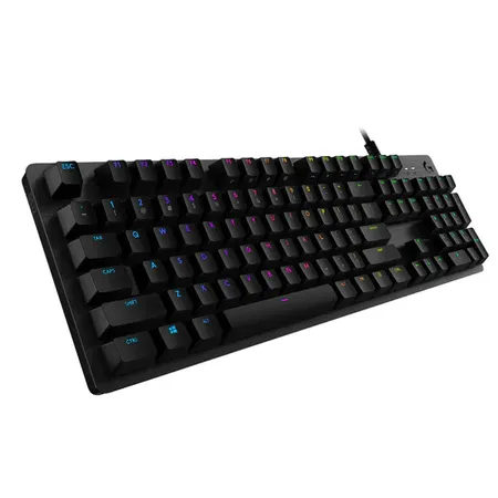 Logitech G512 Mechanical Wired Gaming Keyboard with GX Brown Tactile Switch USB Passthrough and Lightsync RGB