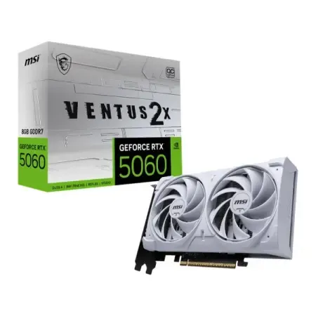 MSI RTX 5060 Ventus 2X OC White 8GB GDDR7 Graphics Card (G5060-8V2CW)