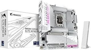 GIGABYTE B860M AORUS Elite WIFI6E ICE Intel Core Ultra (Series 2) LGA 1851 Motherboard, mATX, DDR5, 3X M.2, PCIe 5.0, USB-C, WIFI6E, 2.5GbE LAN, EZ-Latch