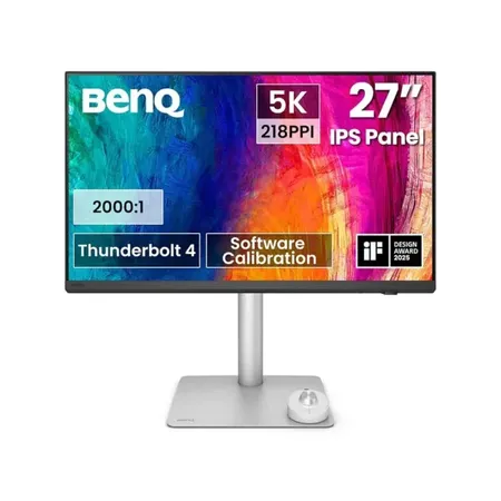 BenQ PD2730S 27” 5K Monitor with 90W Thunderbolt 4, 218 PPI, 98% P3, Nano Matte Panel, KVM, Height Adjustable, Mac-Compatible, for 3D Artists, VFX Animators, Game Designers