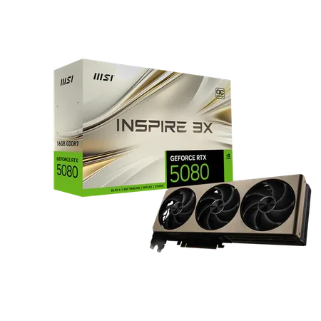 MSI RTX 5080 INSPIRE 3X OC 16GB GDDR7 GRAPHICS CARD