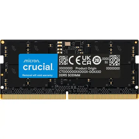 Crucial 8GB DDR5-5600 SODIMM CL46 (16Gbit) Laptop Memory (CT8G56C46S5)