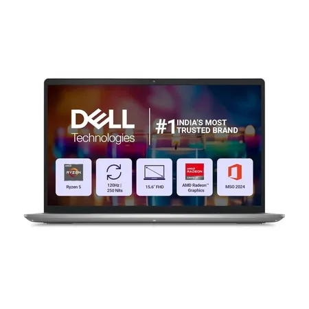 Dell 15, AMD Ryzen 7-7730U, 16GB DDR4, 512GB SSD, FHD, 15.6"/39.6cm, Windows 11, Microsoft Office Home 2024, Platinum Silver Laptop