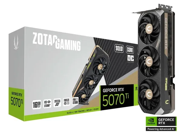 ZOTAC GAMING RTX 5070 TI SOLID CORE OC 16GB GRAPHICS CARD