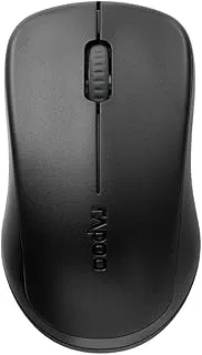 RAPOO 1620 Wireless Mosuse, 2.4 GHz with USB Nano Receiver, Optical Tracking, Ambidextrous, PC/Mac/Laptop - Black