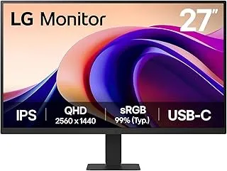 LG 27U631A-B 27 Inch Desktop PC Screen – IPS Panel QHD Resolution (2560 x 1440), 5ms 100Hz, HDR 10, sRGB 99% (CIE1931), Tiltable, HDMI 2.0, USB-C (15W)