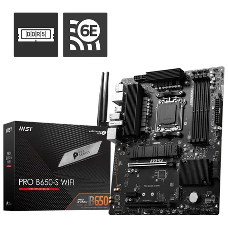 MSI Pro B650-S WiFi DDR5 AMD AM5 ATX WiFi 6E PCIe 4.0 Gaming Motherboard