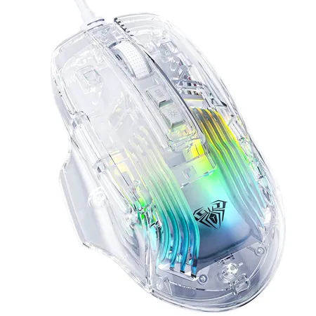 AULA S820 TRANSPARENT WIRED MOUSE WHITE