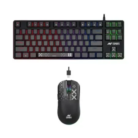 Ant Esports Thunder 20 Wired Mechanical Gaming Keyboard and Mouse Combo Brown Switch (Black)