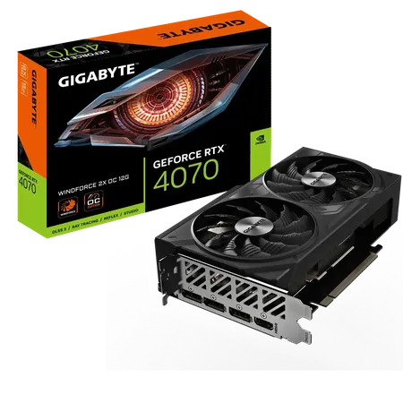 Gigabyte GeForce RTX 4070 Windforce 2X OC GDDR6X Graphic Card GV-N4070WF2OC-12GD