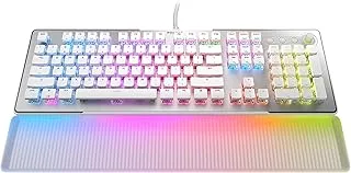 ROCCAT Vulcan Ii Max Optical-Mechanical Pc Gaming Keyboard With Customizable Rgb Illuminated Keys And Palm Rest,Titan Ii Smooth Linear Switches,Aluminum Plate,100M Keystroke Durability White,USB