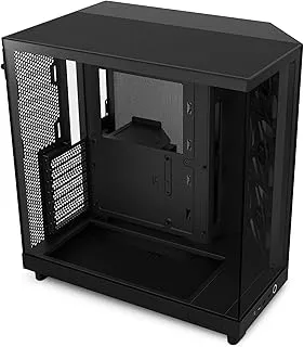 NZXT H6 Flow | CC-H61FB-01 | Compact Dual-Chamber Mid-Tower Airflow Case | Panoramic Glass Panels | High-Performance Airflow Panels | Includes 3 x 120mm Fans | Cable Management | Black