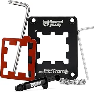Thermal Grizzly AM5 Contact Sealing Frame - Contact Frame & CPU Guard Combination - Optimizes Contact Pressure Points & Protects Components - for AMD Ryzen 7000 CPUs