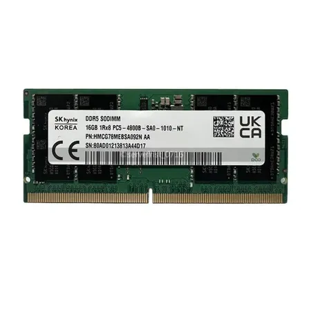 SK Hynix 16GB DDR5 RAM 4800MHz CL40 1Rx8 262-Pin SO-DIMM Laptop Memory (Pulled Out)