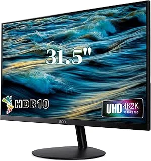 acer SA322QK 31.5 Inch 4K UHD 3840 x 2160 Resolution VA Ultra Thin (7.2mm) Backlit LED LCD Monitor I Zero Frame Design I HDR 10 I AMD Free Sync I 2xHDMI, 1xDP I Stereo Speakers I Eye Care I Black