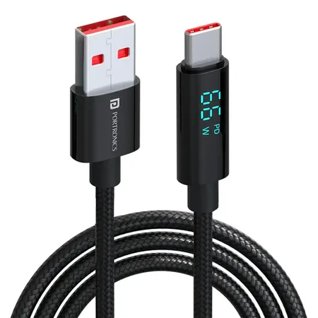Portronics POR 2050 Konnect View 66W Type C Fast Charging Cable