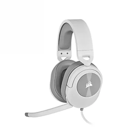 CORSAIR HS55 Wired Stereo Gaming Headphone With Mic ( White ) ( PC/Mobile/Mac/Xbox )