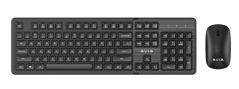 AULA WIRELESS KEYBOARD & MOUSE COMBO,AC202B, BLACK