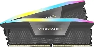CORSAIR Vengeance RGB 64GB (2x32GB) DDR5 DRAM 6000MHZ CL40 AMD Expo & Intel XMP Memory Kit Desktop PC Memory CMH96GX5M2B6000Z30