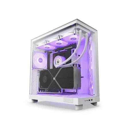 NZXT H6 Flow Tempered Glass Compact Dual-Chamber Mid-Tower Airflow Case-White