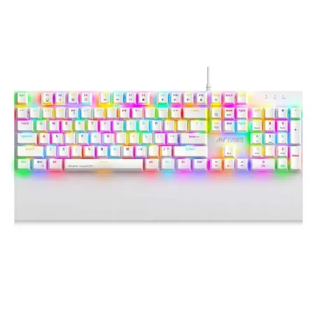 Ant Esports MK4100 RGB Mechanical Wired Gaming Keyboard Hot-Swappable Per-Key RGB Red Outemu Switches (White)
