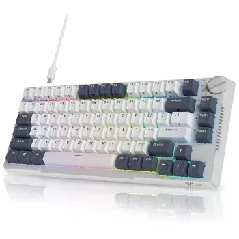 RK ROYAL KLUDGE H81 Hot Swappable Mechanical Keyboard White Night SkyCyan Switch
