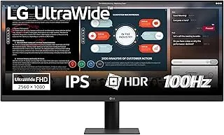 LG UltraWide Monitor 29U511A - UWFHD 1080p IPS 29 inch, 100Hz, 1ms MBR, HDR10, 99% sRGB, Reader Mode & Flicker Safe, Smart Energy Saving, DisplayPort, HDMI, Black