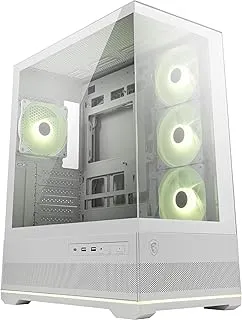 MSI MAG PANO 110R PZ White - Mid-Tower Gaming PC Case - Supports up to 400 mm GPU in Length, Removable Dust Filters, USB 20Gbps (Type-C), Back-Connect ATX & Micro-ATX Motherboard Support