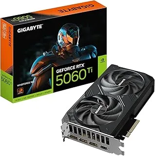 GIGABYTE GeForce RTX 5060 Ti WINDFORCE 16G Graphics Card, 16GB 128-bit GDDR7, PCIe 5.0, WINDFORCE Cooling System, GV-N506TWF2-16GD Video Card