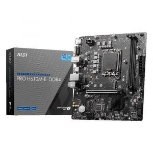 MSI PRO H610M-E DDR4 Intel H610 LGA 1700 Micro-ATX Motherboard with PCIe 4.0 and M.2 Slot