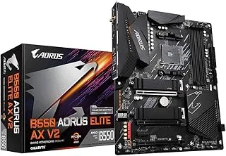 GIGABYTE AMD B550 AORUS Elite AX V2 Motherboard with 12+2 Phases Digital Twin Power Design, Enlarged Surface Heatsinks, Dual PCIe 4.0/3.0 x4 M.2 with Dual Thermal Guards, Front USB Type-C™,
